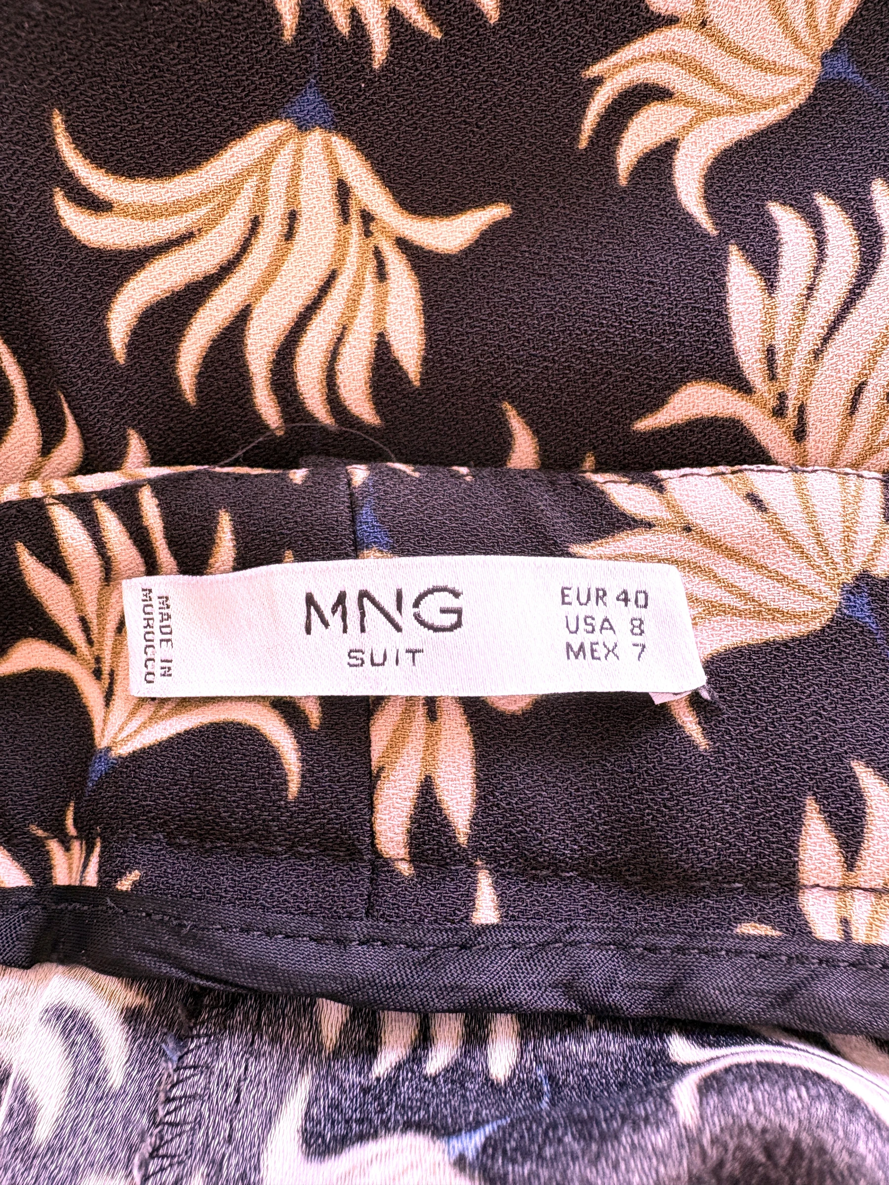 Mango Summer Trousers with Print – Size 40 – Side Pockets – Zipper & Hook Closure – Belt Loop – photo 9